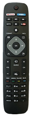#ad New TV Remote Control For All Philips LCD LED Smart TV Netflix Vudu Youtube $7.93