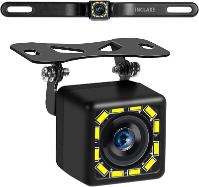 #ad INCLAKE Car Backup Camera Rear View Camera Ultra HD 12 LED Night Vision $73.21