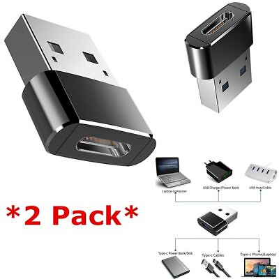 #ad 2 PACK USB C 3.1 Type C Female to USB 3.0 Type A Male Port Converter Adapter NEW $1.95