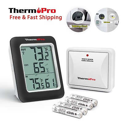 #ad #ad ThermoPro TP60BW Indoor Outdoor Thermometer Hygrometer Wireless Humidity Meter $19.99