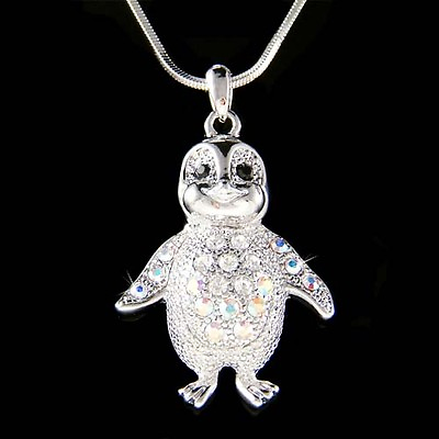 #ad Baby Emperor Penguin made with Swarovski Crystal Antarctica Jewelry Necklace New $41.00