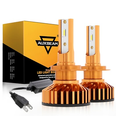 #ad Auxbeam F2 H7 LED Headlight Kit 52W 10000LM Bulbs Power 6500K Super Bright Lamps $29.99