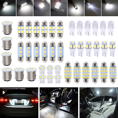 #ad 42PCS Car Interior Combo LED Map Dome Door Trunk License Plate Light Bulbs White $5.99