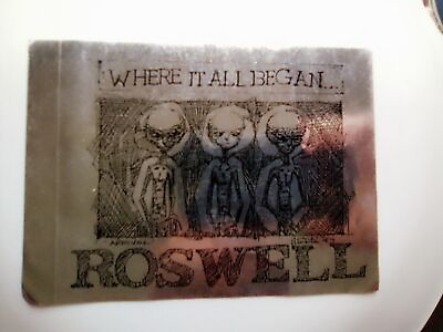 #ad Roswell New Mexico Area 51 Aliens Where It All Began Shiny 4x5.5quot; Silver Sticker $10.00