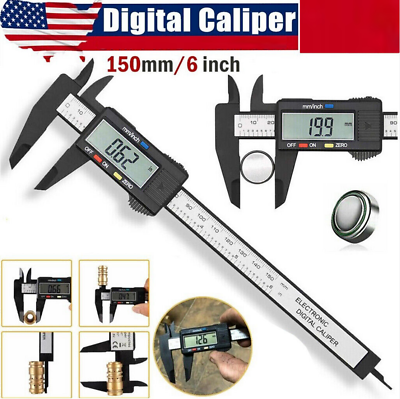 6quot; 150mm Digital Caliper Micrometer LCD Gauge Vernier Electronic Measuring Ruler $7.89