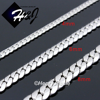 #ad 18 40quot;MEN Stainless Steel 3 4 5 6 8mm Silver Miami Cuban Curb Chain Necklace*155 $13.79