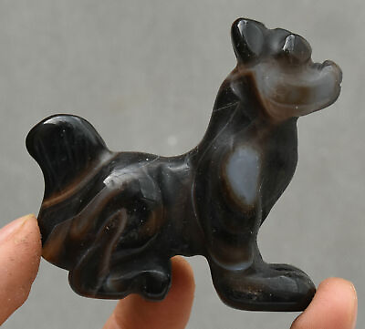 #ad 7CM Old Chinese Hongshan Culture Agate Zodiac Year Animal Dog Amulet Pendant $25.00