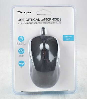 #ad *Targus AMU650 3 Button Optical Sensor USB Wired Laptop Mouse AMU80US $9.99