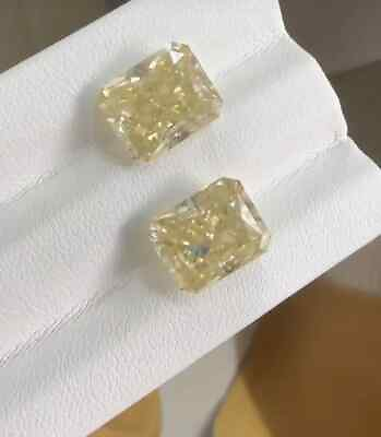 #ad AAA 2PC Natural Diamond Radiant Yellow Color Cut D Grade VVS1 1 Free Gift $178.00