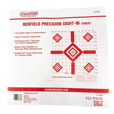 #ad CHAMPION TARGETS REDFIELD SIGHT IN 100PACK 10 PACKS OF 10 CHA47387 $21.99