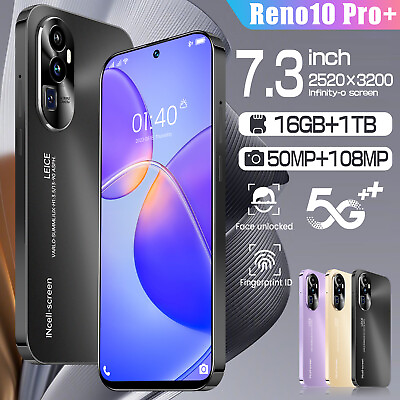 #ad 2023 Reno10 Pro Smartphone 7.3quot; 16GB1TB Android Factory Unlocked Mobile Phone $130.19