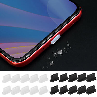 #ad 10* Type C Female Connector Cable Cap Top Silicone Dust Cover Protector Samsung $7.28