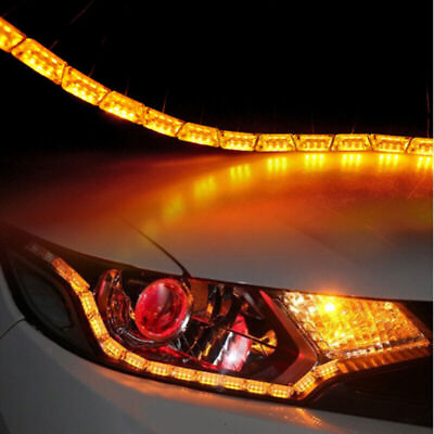#ad 2pc 8LED Switchback Car Flexible LED Strip Light DRL Sequential Turn Signal Lamp $19.99