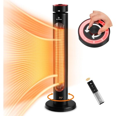 #ad 1500W Infrared Heater Outdoor Electric Patio Tower Space Heater Waterproof New $188.99