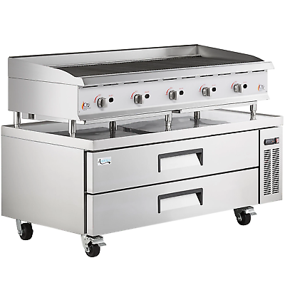 #ad 60quot; Gas Radiant Charbroiler and 60quot; 2 Drawer Refrigerated Chef Base $4344.35