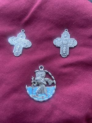 #ad Vintage Sterling Silver Catholic Lot Sterling Silver .925 4 Way Protection $40.00
