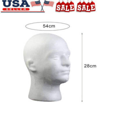 Male Men Styrofoam Mannequin Head Model Hat Glasses Wig Manikin Scarf Display US $9.42