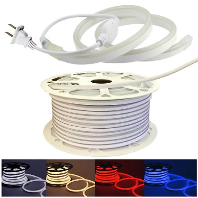 #ad 110V Neon LED Strip Light 2835 120LED M Flex Rope Lights DIY Sign DecorUS Plug $225.99