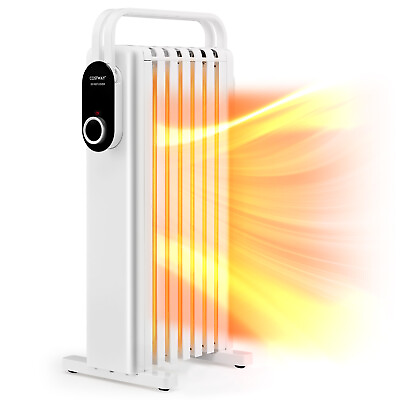 #ad 1500W Oil Filled Radiator Space Heater Electric Portable Heater w 3 Heat Setting $82.99