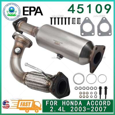 #ad Fits Honda Accord 2.4L Front Flex Pipe amp; Catalytic Converter 2003 2007 6H28826 $63.99