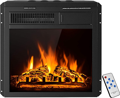 #ad 19.5 Inch Electric Fireplace Inserts 1500W Wall Recessed and Freestanding Decor $225.36
