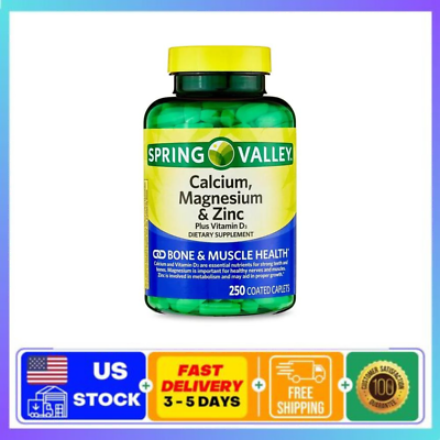 #ad Spring Valley Calcium Magnesium amp; Zinc Plus Vitamin D3 Coated Caplets 250 Ct $8.99