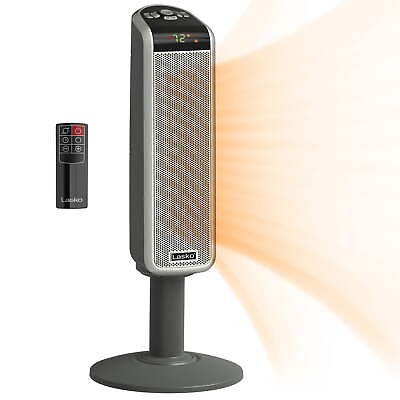 #ad Lasko 29quot; 1500W Ceramic Pedestal Electric Space Heater with Remote Black 5397 $32.06
