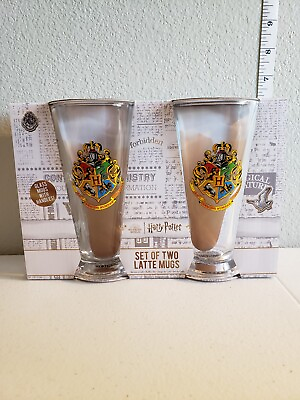 #ad Harry Potter New Latte Glass Cup Set Of Two $28.99