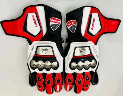 #ad Ducati Motorcycle Leather Racing Gloves Motorbike Riding Gloves All Sizes $69.98