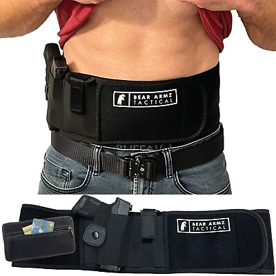 #ad Belly Band Holster for Concealed Carry Fits Glock Sig Samp;W 380 9mm 40 45 IWB OWB $23.99