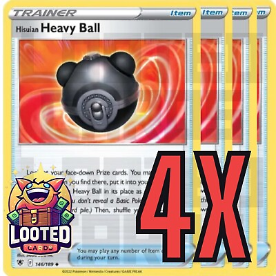 #ad 4x Hisuian Heavy Ball 146 189 x4 Astral Radiance NM Playset Pokemon TCG SWSH $2.49