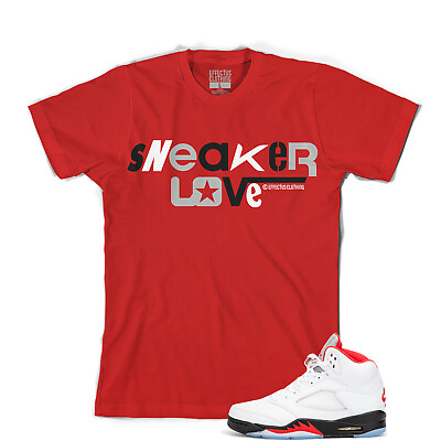 #ad Tee to match Air Jordan Retro 5 Fire Red OG. Sneaker Love Fire Red Tee $26.25