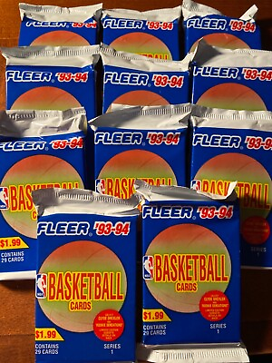 #ad 93 94 Fleer Basketball Series 1 Jumbo Box 11 Packs Rookie Sensations Jordan $50.00