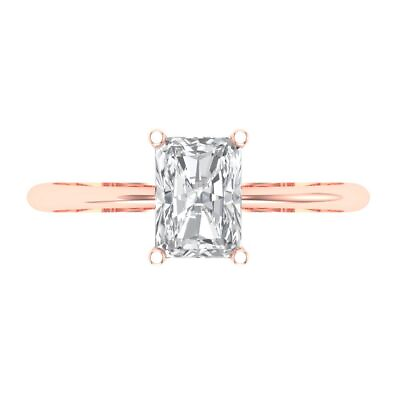 #ad 1.0ct Radiant Engagement Promise Wedding Ring 14k Rose gold simulated diamond $228.94