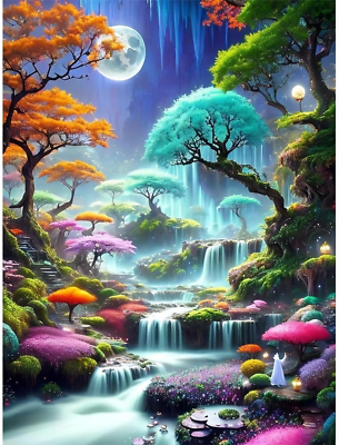 #ad Diamond Painting Kits for Adults Colorful Forest Waterfalls 5D Full Drill Diamo $13.99
