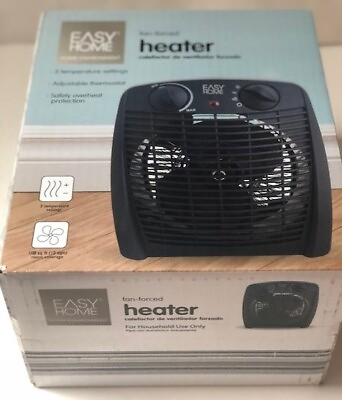 #ad EASY HOME Fan Forced Heater Black White U Pick $31.95