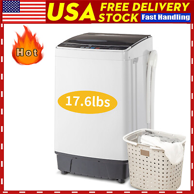 #ad Portable Washing Machine 17.6lb Capacity Full Automatic Compact Laundry Washer $168.54