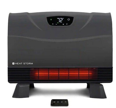 Heat Storm 1500 Watt Floor Wall Infrared Heater 2 Mode Quartz Gray w Remote $85.00