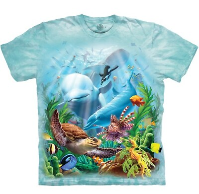 #ad Seavillians Beluga Whale Dolphin Turtle Red Lionfish The Mountain Shirt S 3X $33.96
