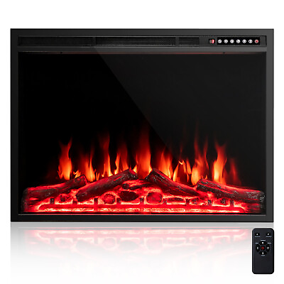 #ad Electric 37quot; Fireplace Insert Heater Log Flame Effect w Remote Control 1500W $259.99
