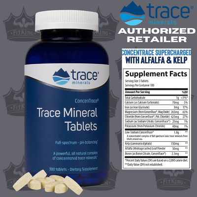#ad Trace Minerals ConcenTrace Trace Mineral Tablets 300 Tabs $42.99