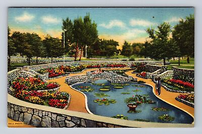 #ad Roswell NM New Mexico Sunken Garden Cahoon Park Antique Vintage Postcard $7.99