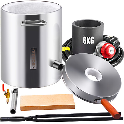 #ad VEVOR 6KG Propan Melting Furnace Kit Gas Metal Forge Stainless Steel 2700℉ $100.99