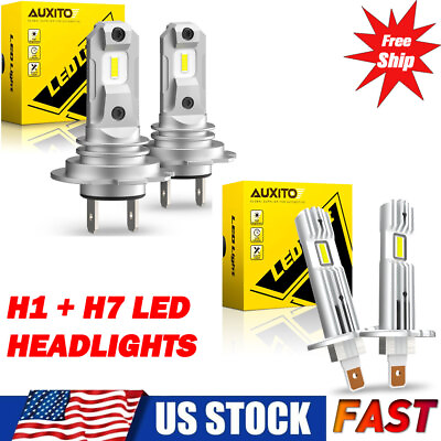 #ad H1 H7 Combo LED Headlight High Low Beam Bulbs Kit Super Bright 6500K 60000LM $49.99