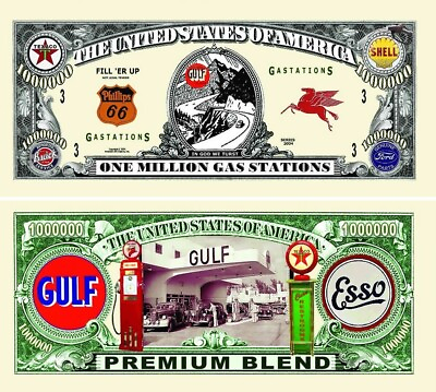 Wholesale Pack of 1000 Gas Station One Million Dollar Bill Collectible $99.95