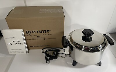 #ad NEW Lifetime 5 Quart Stainless Steel Cooker Electric Liquid Core W Plug 850 W $249.99