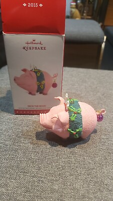 #ad Hallmark Keepsake Ornament 2015 DECK THE HOGS Pig Hog Dressed Up For Christmas $30.00