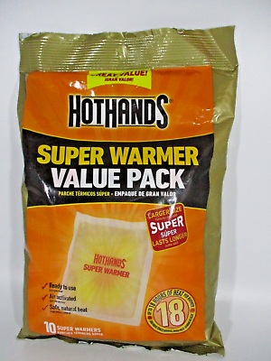 #ad Hot Hands Super Warmer VALUE PACK 10 count Lasts up to 18 hrs Expires 07 25 $10.99