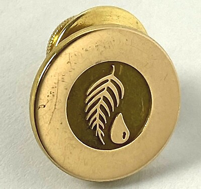 #ad Melaleuca Employee Award cTo 1 10 10k Gold Lapel Pin Fern Water Droplet 1 4quot; $44.67
