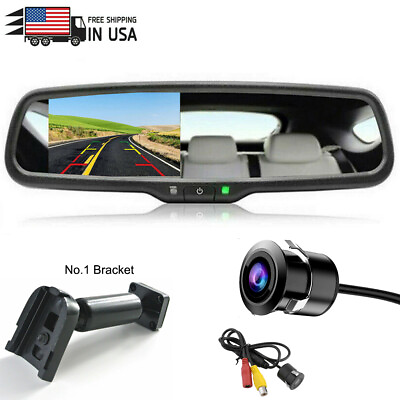 #ad 4.3‘’ Rear View Mirror Monitor No1 Bracket Reversing Backup Camera Waterproof $49.90